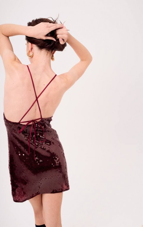 Light sequin burgundy dress Burgundy